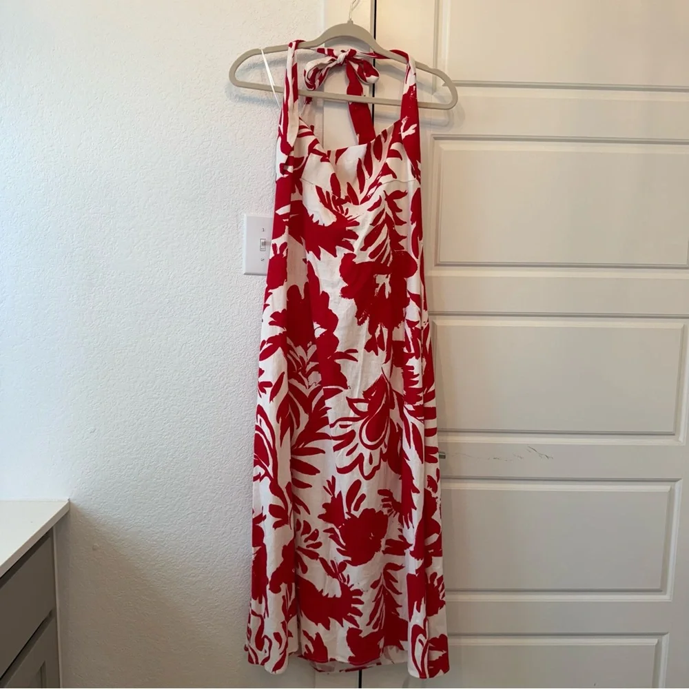 Zara Floral Linen Blend Halter Dress - Picture 8 of 11